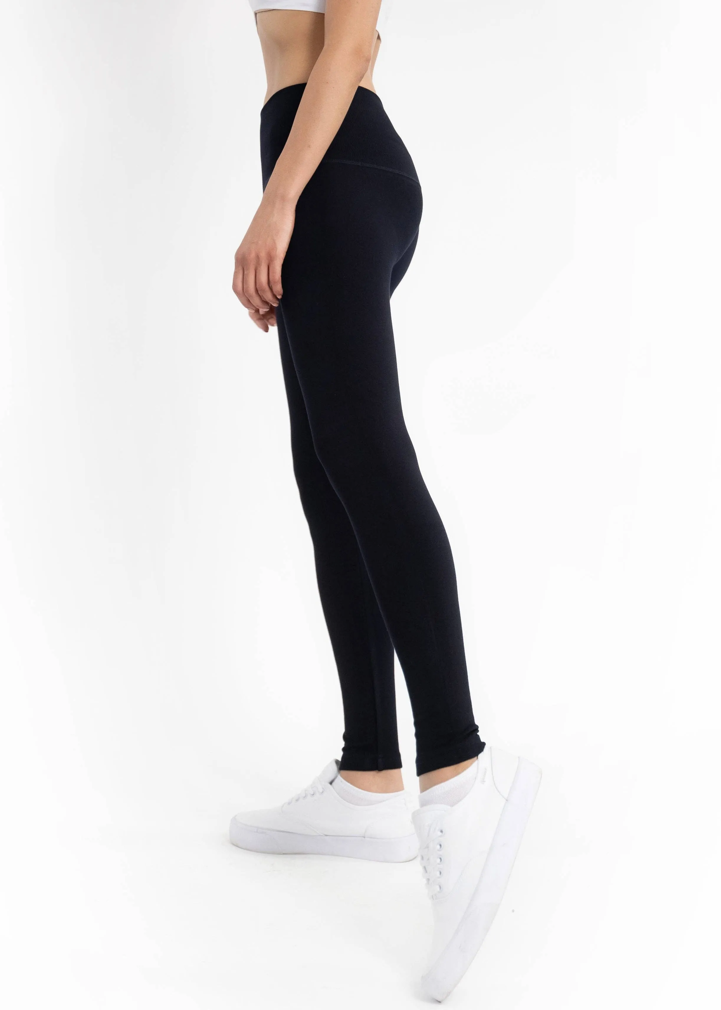 Fleece Lined Leggings: Navy
