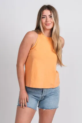 High neck tank top orange