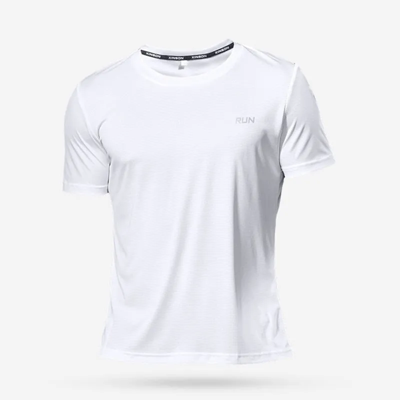 Jinquedai  Multicolor Quick Dry Short Sleeve Sport T Shirt Gym Jerseys Fitness Shirt Trainer Running T-Shirt Men's Breathable Sportswear