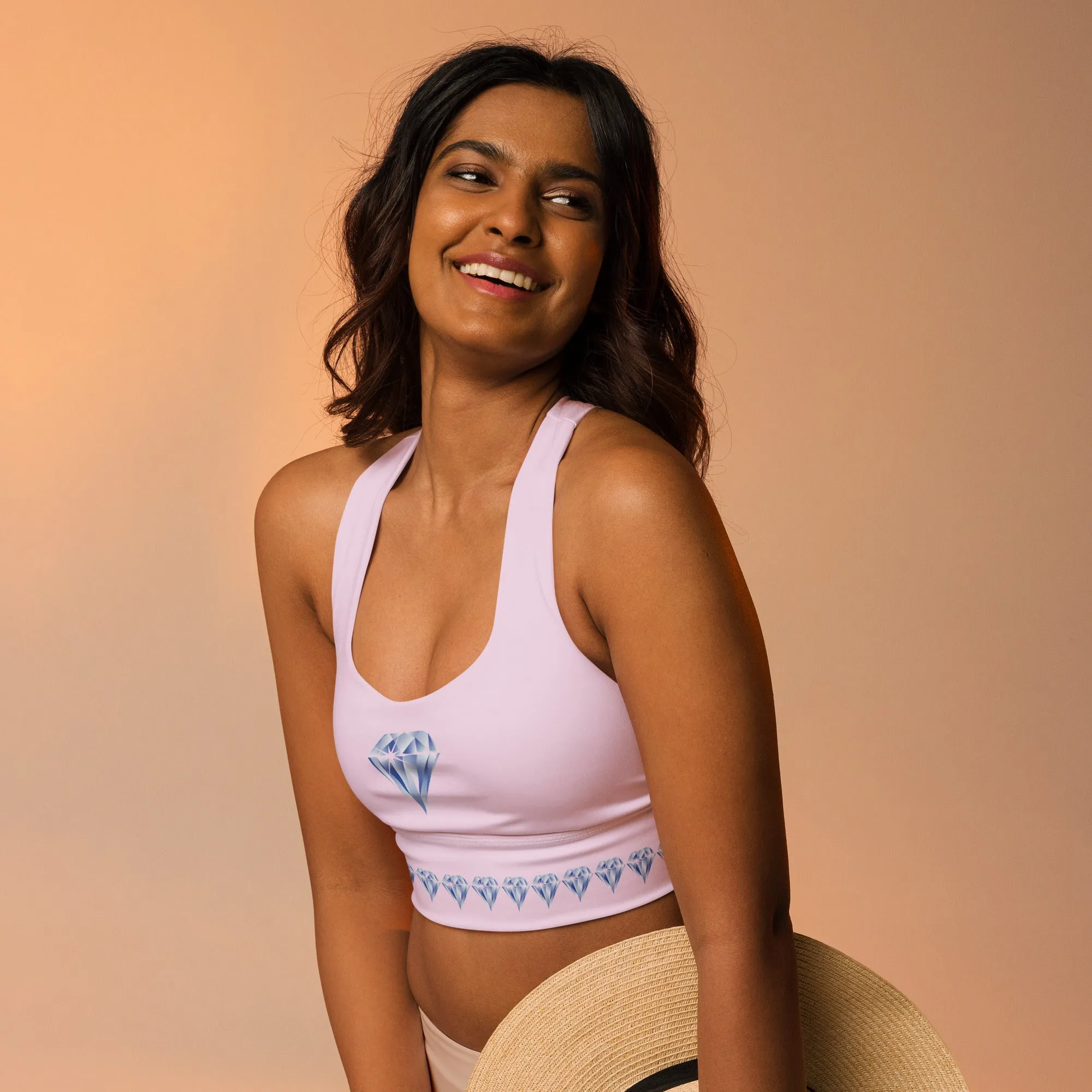 "Sparkling Love Diamond Affair" Collection - Longline Sports Bra