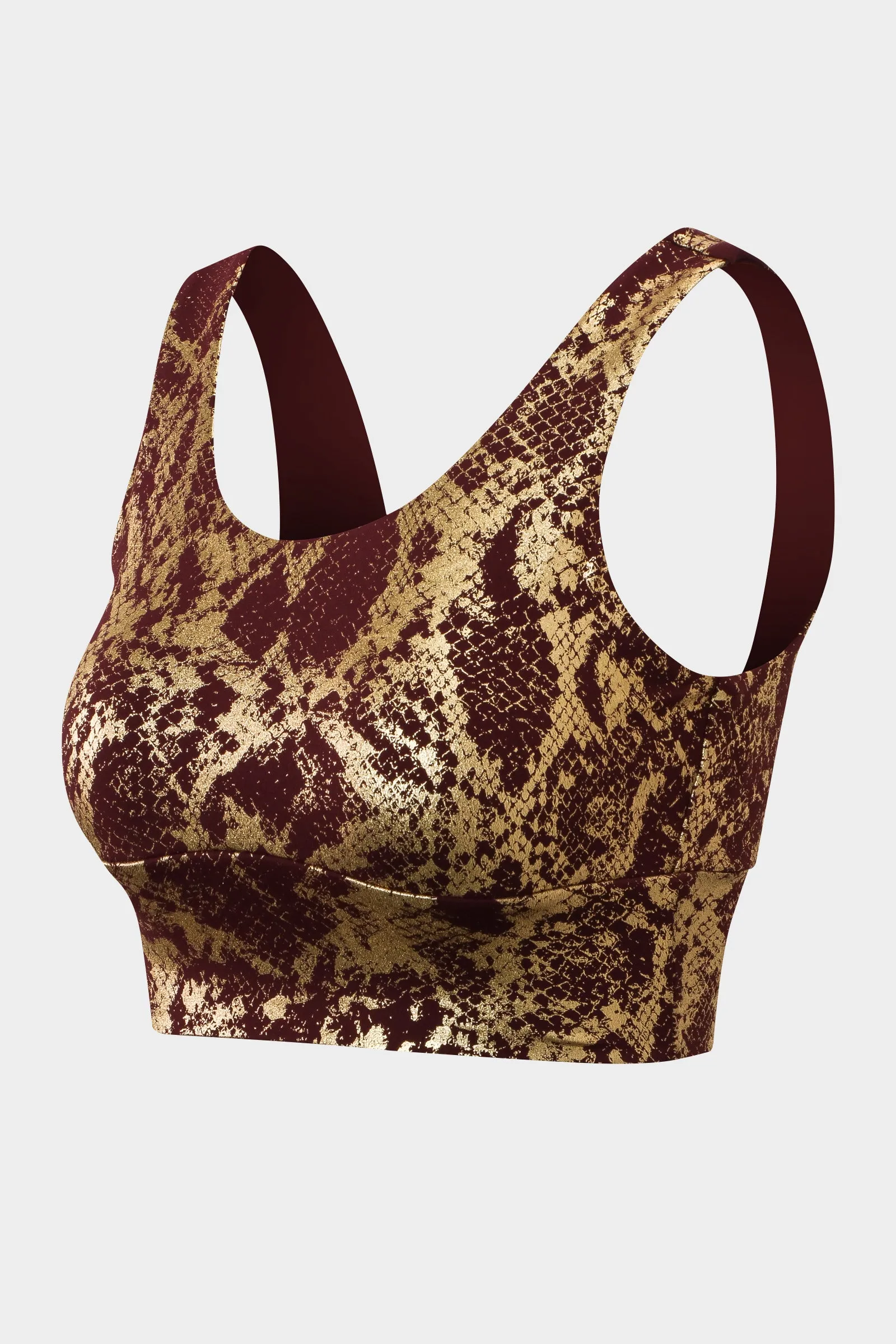 Snakeskin Print Sports Bra Light Support
